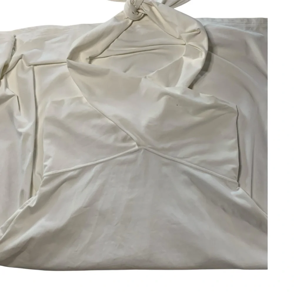 Title Nine White Twist Halter Swim Dress - Picture 1 of 7